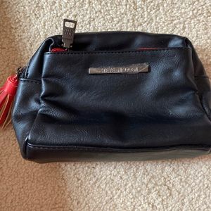 Steve Madden 3 zipped compartment red/black makeup bag.